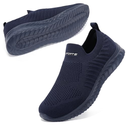 STQ Turnschuhe Damen Bequeme Slip on Sneakers Leichte Frühling Herbst Schuhe Sneaker Mesh Schlupfschuhe Alle Marine 40 EU von STQ