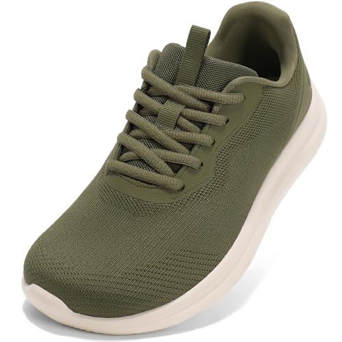 STQ Weite Sportschuhe Damen Laufschuhe Breite Sneaker Bequem Orthopädische Schuhe Atmungsaktiv Turnschuhe Breite Damenschuhe Outdoor Jogging Running Gym Shoes Armeegrün 40 EU von STQ