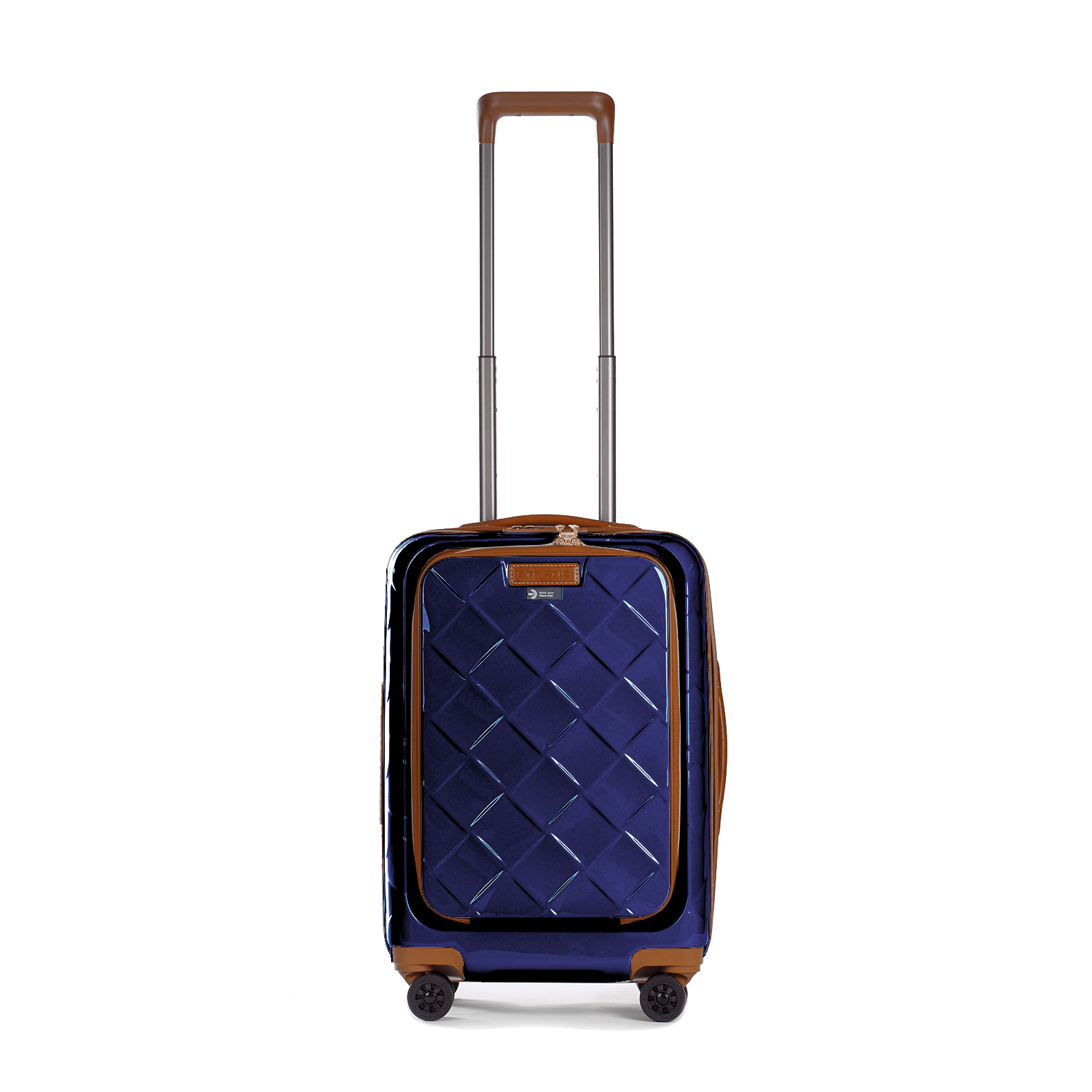 STRATIC - Leather&More - Hartschalen-Koffer S (mit Vortasche) blue von STRATIC