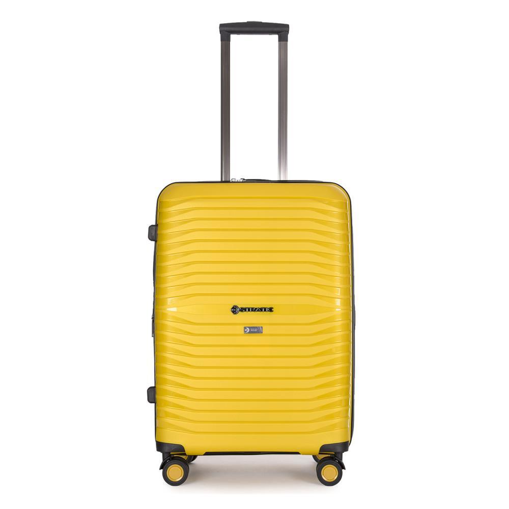 STRATIC - Stratic Bright + Yellow Gold 4-Rollen Trolley M 66cm gelb von STRATIC