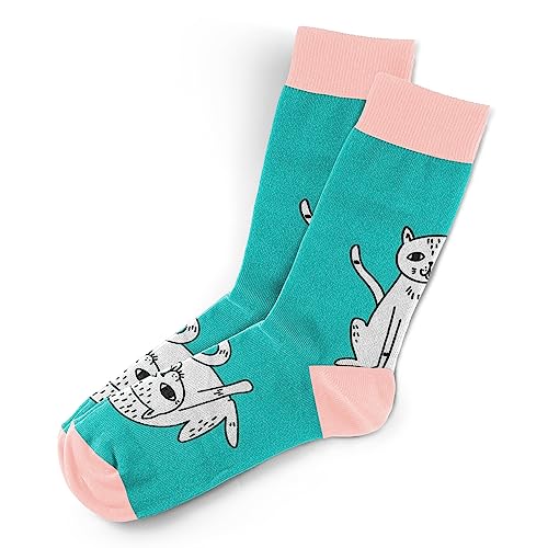 STRAYZ Katzensocken - Witzige, bunte Socken aus Baumwolle - Geschenk für Katzenliebhaber und Cat Ladys - 39-42 M (39-42) von STRAYZ