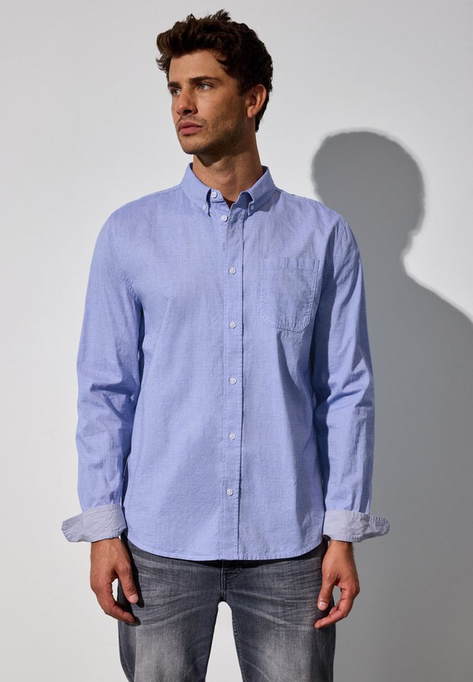 STREET ONE MEN Langarmhemd aus reiner Baumwolle von STREET ONE MEN
