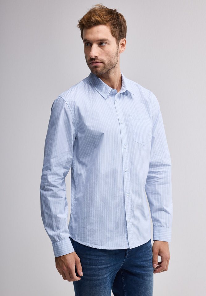 STREET ONE MEN Langarmhemd aus reiner Baumwolle von STREET ONE MEN