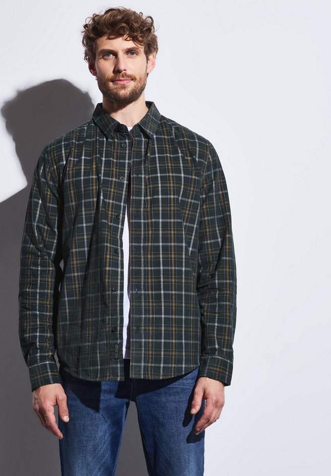 STREET ONE MEN Langarmhemd mit Knopfleiste von STREET ONE MEN