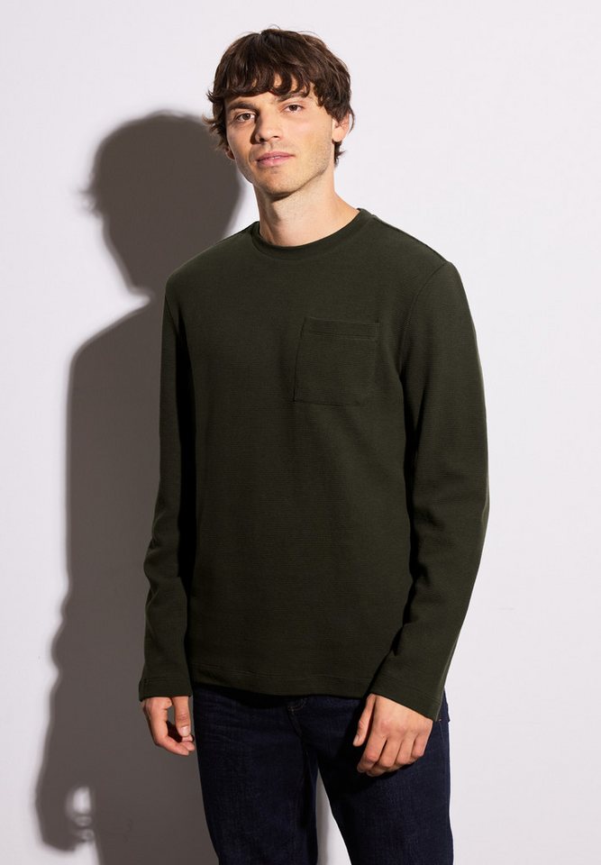 STREET ONE MEN Langarmshirt aus reiner Baumwolle von STREET ONE MEN