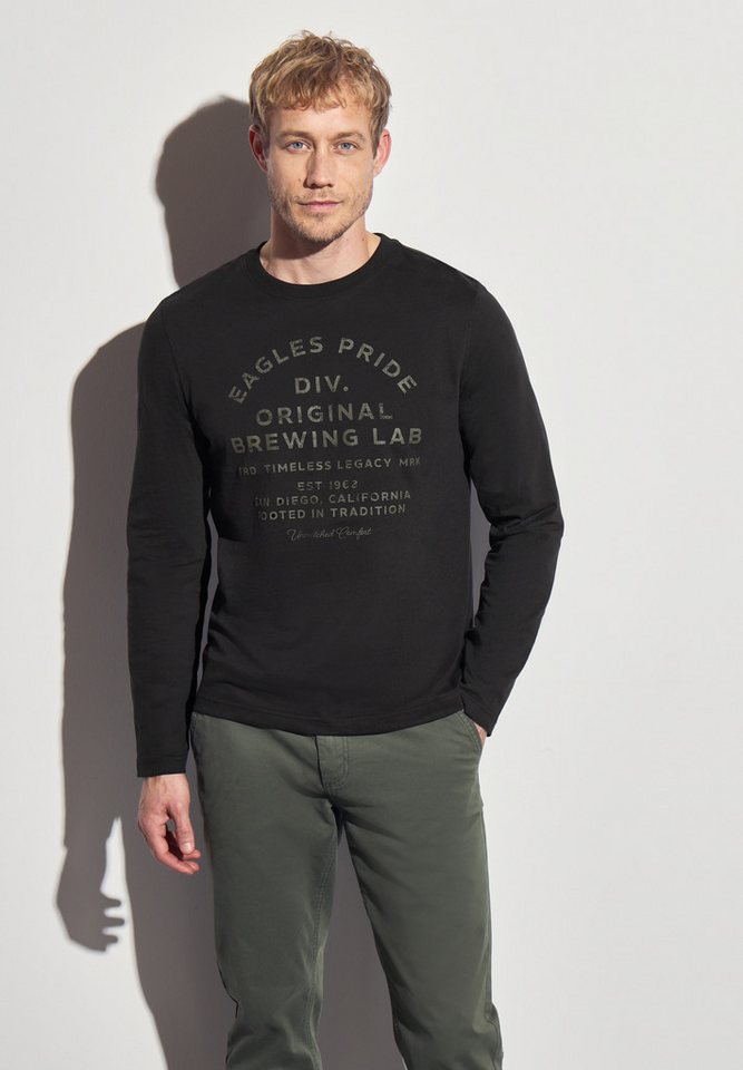 STREET ONE MEN Langarmshirt aus reiner Baumwolle von STREET ONE MEN