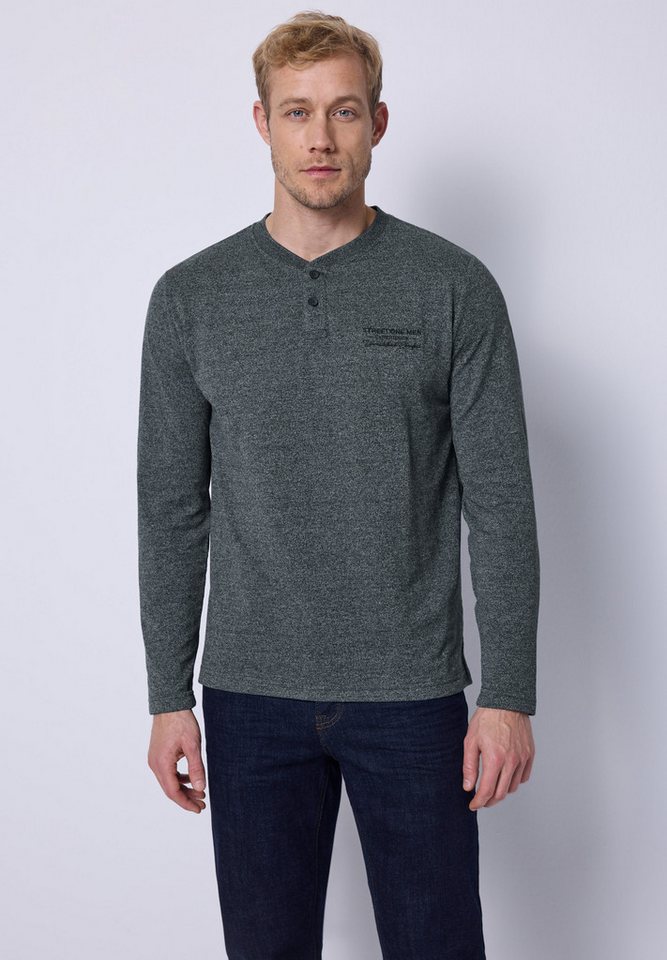 STREET ONE MEN Langarmshirt im Melange Look von STREET ONE MEN
