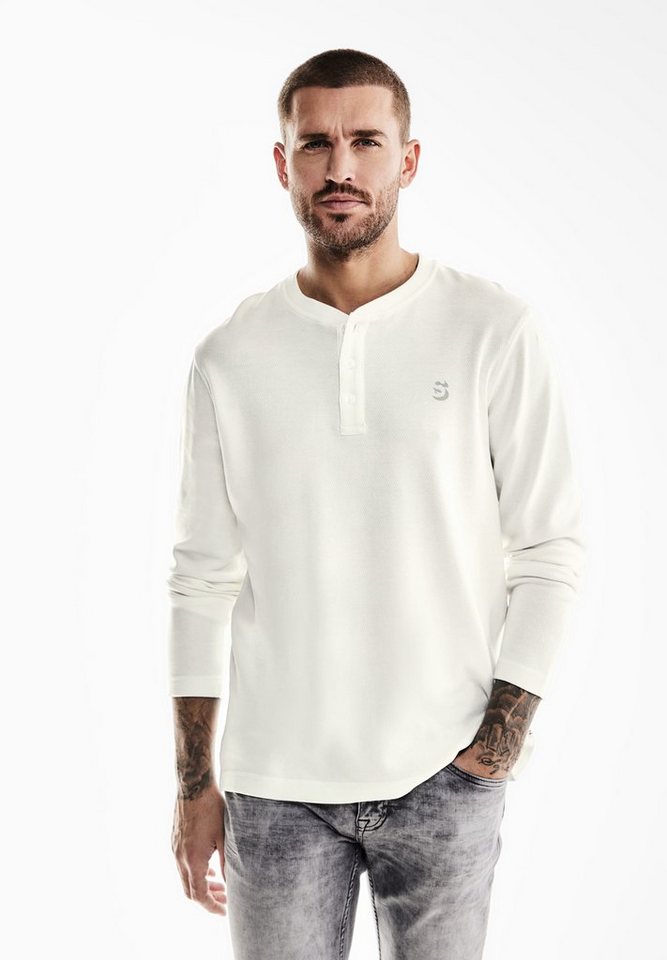 STREET ONE MEN Langarmshirt in Unifarbe von STREET ONE MEN