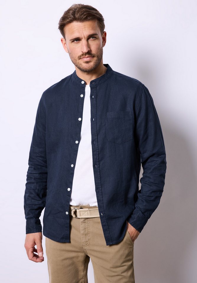 STREET ONE MEN Leinenhemd mit Knopfleiste von STREET ONE MEN