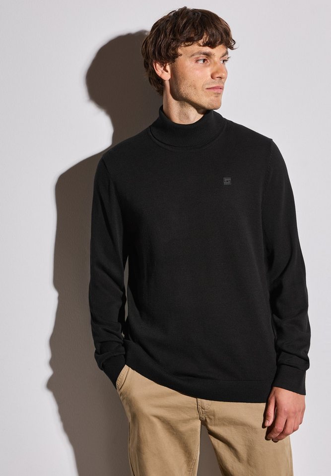 STREET ONE MEN Rollkragenpullover aus reiner Baumwolle von STREET ONE MEN