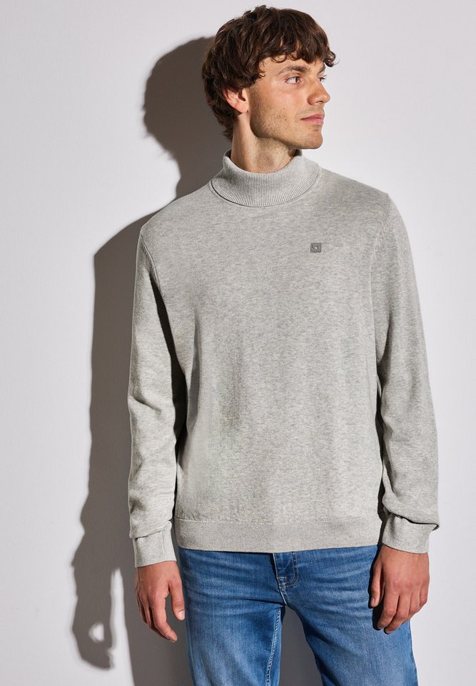 STREET ONE MEN Rollkragenpullover aus reiner Baumwolle von STREET ONE MEN