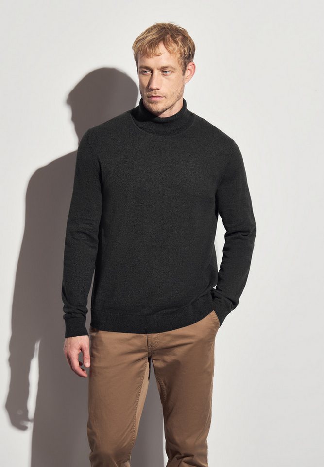 STREET ONE MEN Rollkragenpullover aus reiner Baumwolle von STREET ONE MEN