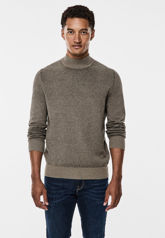 STREET ONE MEN Rollkragenpullover in Melange Optik von STREET ONE MEN