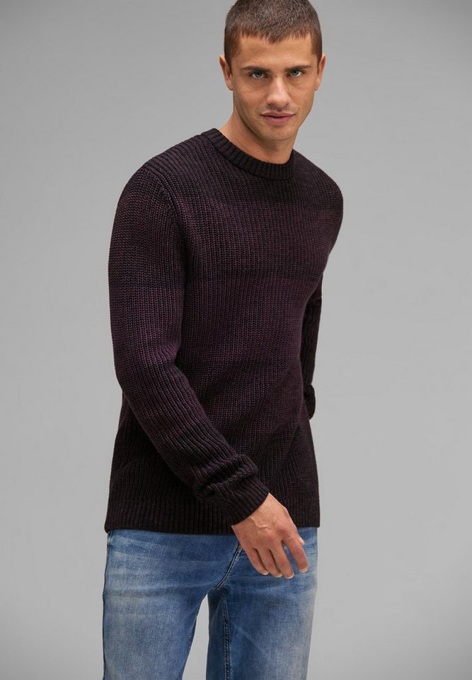 STREET ONE MEN Rundhalspullover Grobstrick von STREET ONE MEN