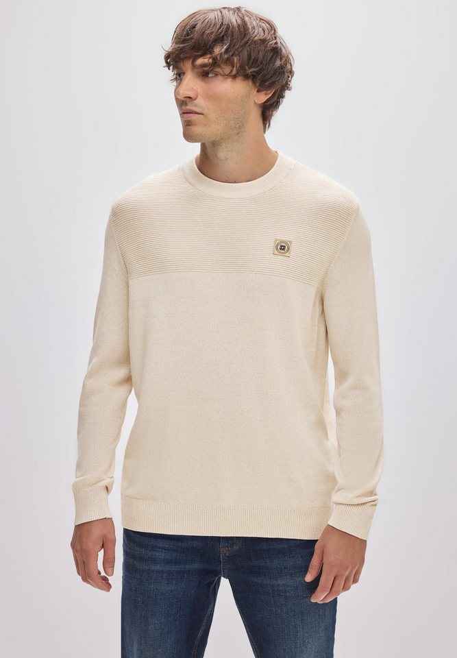 STREET ONE MEN Rundhalspullover aus reiner Baumwolle von STREET ONE MEN