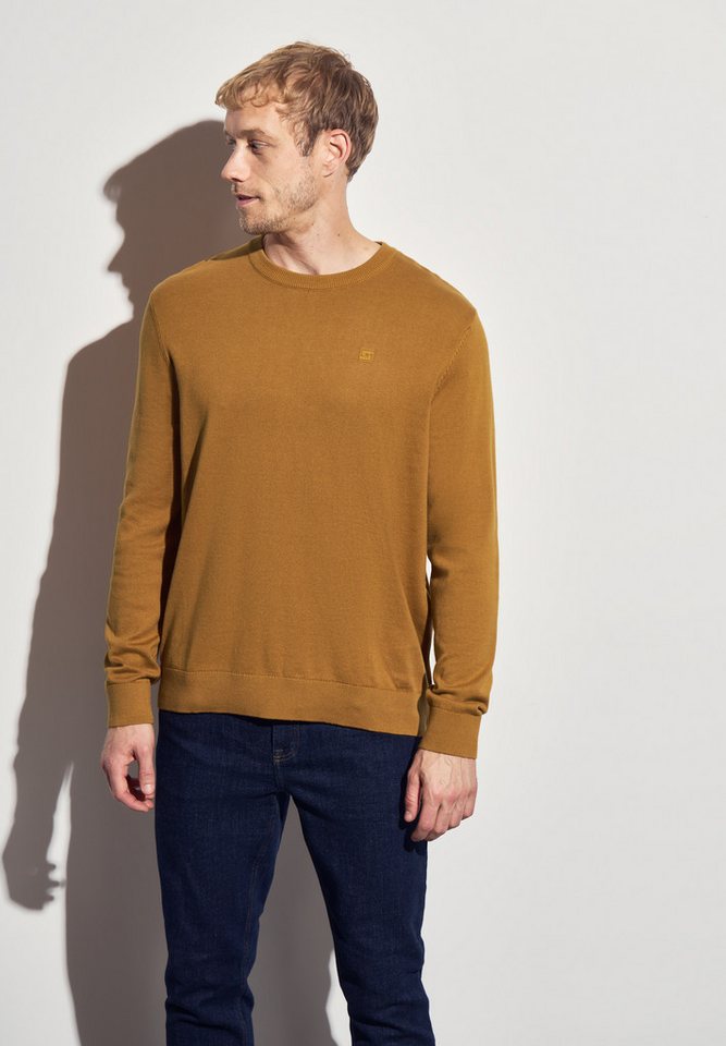 STREET ONE MEN Rundhalspullover aus reiner Baumwolle von STREET ONE MEN