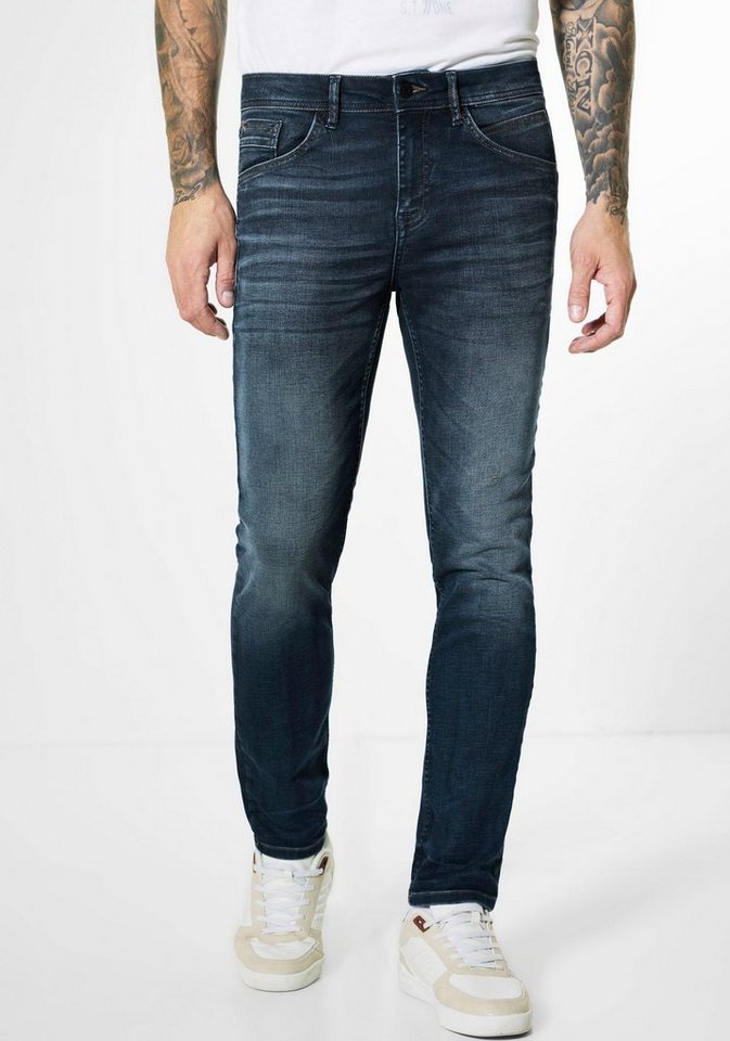 STREET ONE MEN Slim-fit-Jeans In dunkelblauer Waschung von STREET ONE MEN