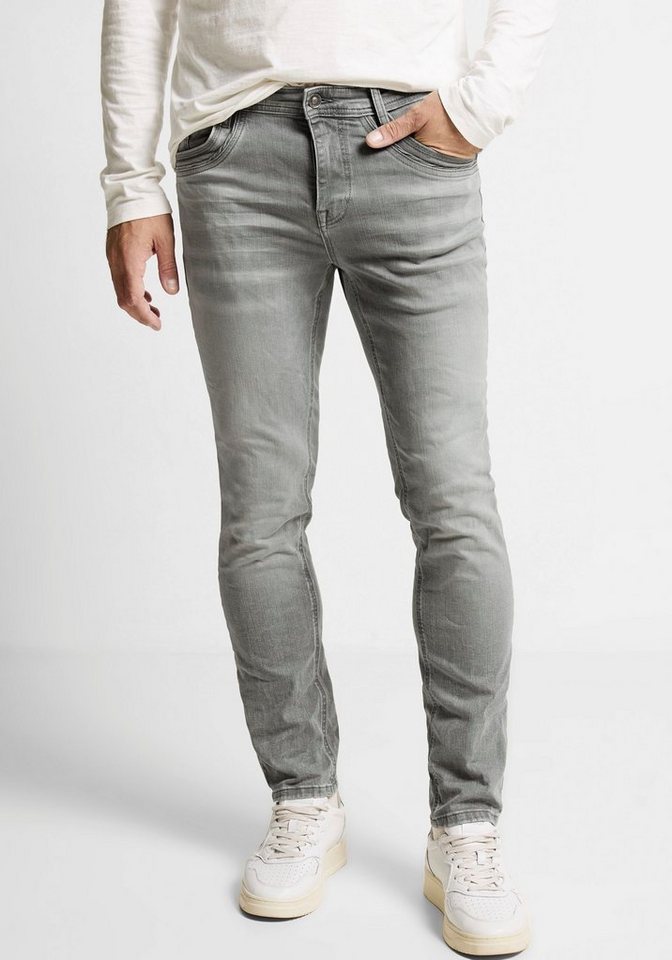 STREET ONE MEN Slim-fit-Jeans in grauer Waschung von STREET ONE MEN