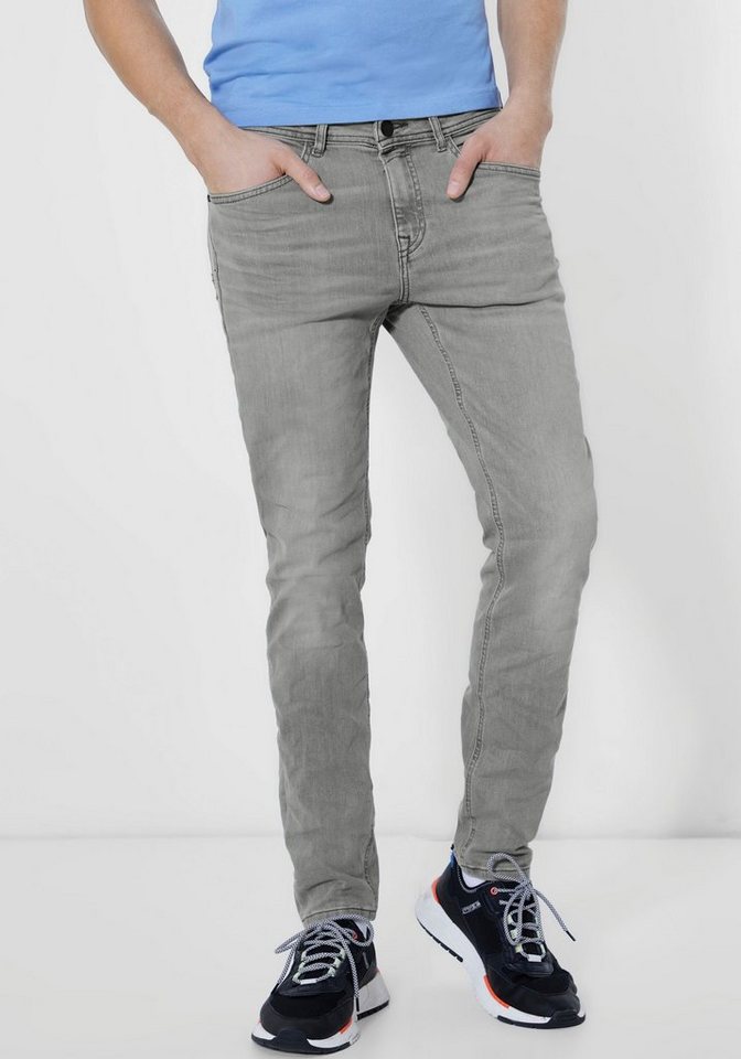 STREET ONE MEN Slim-fit-Jeans in grauer Waschung von STREET ONE MEN