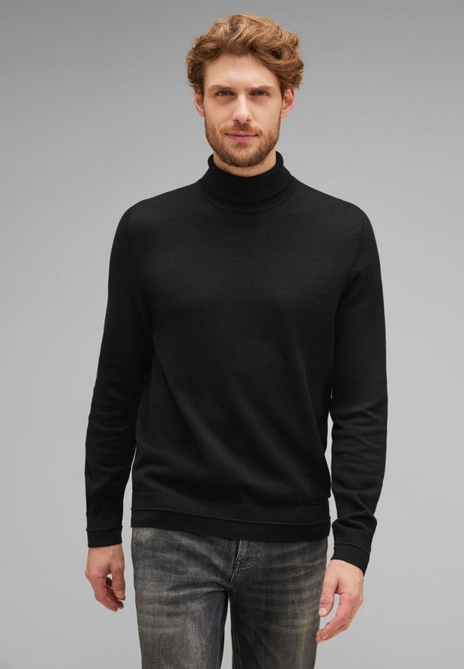 STREET ONE MEN Stehkragenpullover in Melange Optik von STREET ONE MEN