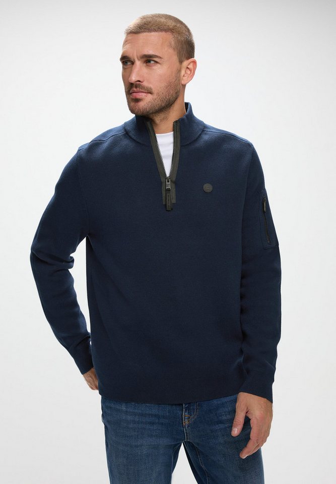 STREET ONE MEN Stehkragenpullover mit Zipper von STREET ONE MEN