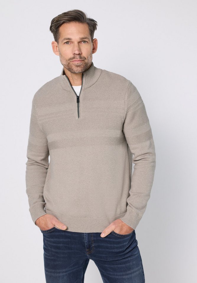 STREET ONE MEN Streifenpullover aus reiner Baumwolle von STREET ONE MEN