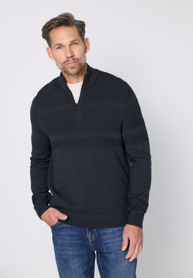STREET ONE MEN Streifenpullover aus reiner Baumwolle von STREET ONE MEN