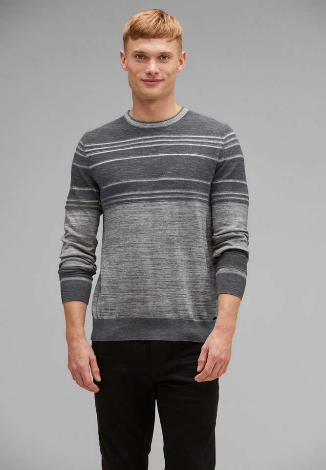 STREET ONE MEN Streifenpullover mit Rundhalsausschnitt von STREET ONE MEN