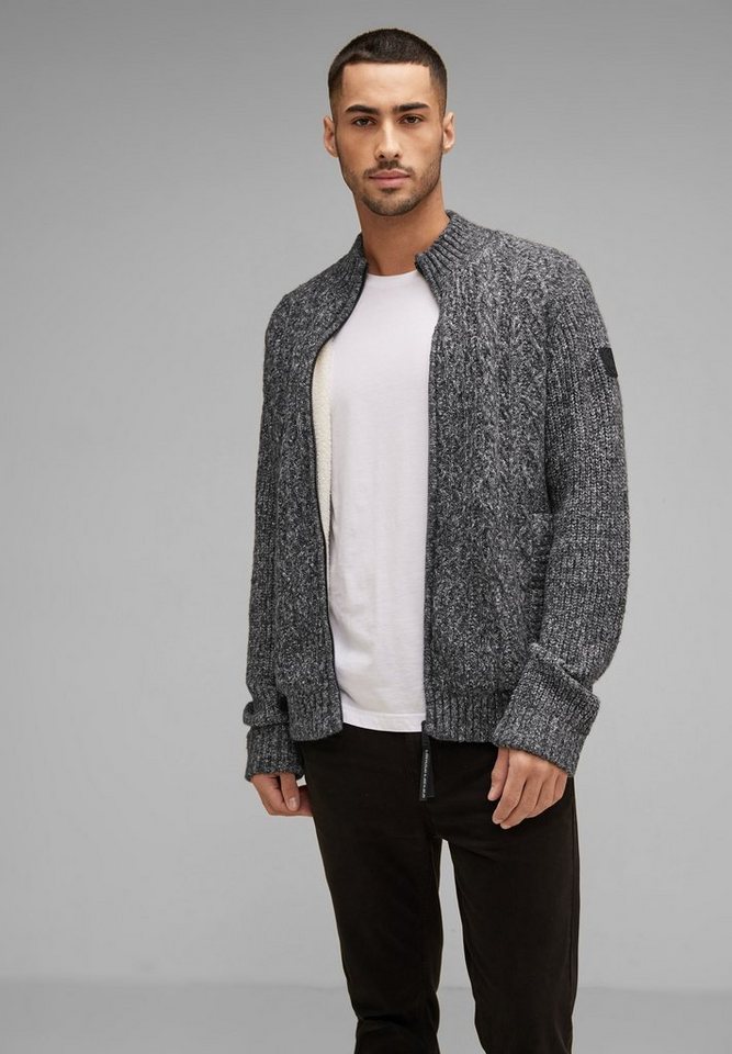 STREET ONE MEN Strickjacke mit Stehkragen von STREET ONE MEN