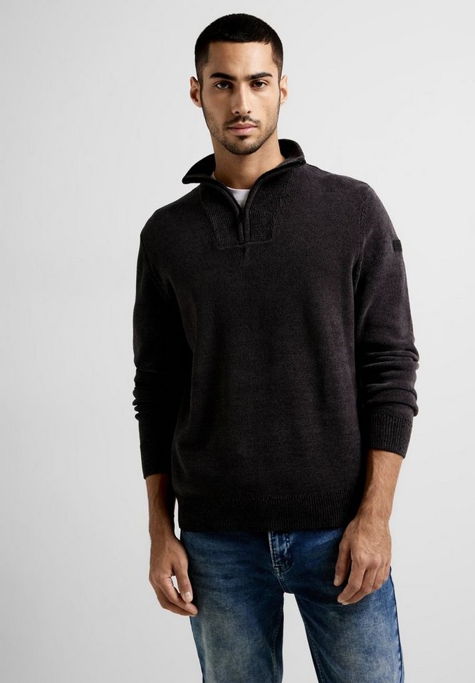 STREET ONE MEN Strickpullover in Melange Optik von STREET ONE MEN