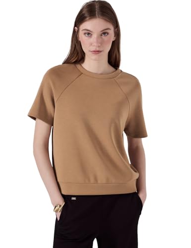 STREET ONE STUDIO Damen F322980 Raglan T-Shirt in Silk-Optik, Creamy Brown, 42 von STREET ONE STUDIO