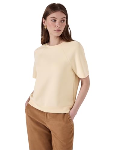 STREET ONE STUDIO Damen F322980 Raglan T-Shirt in Silk-Optik, Mellow Vanilla, 44 von STREET ONE STUDIO