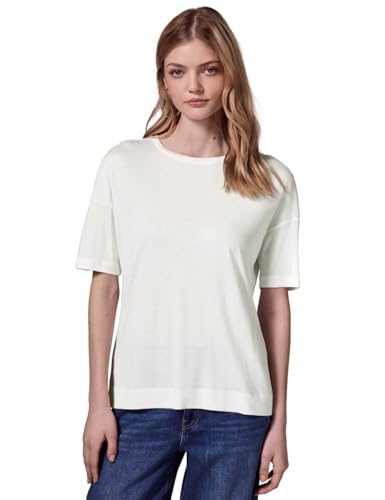 STREET ONE STUDIO Damen F322987 Lässiges Basic T-Shirt, Off White, 44 von STREET ONE STUDIO