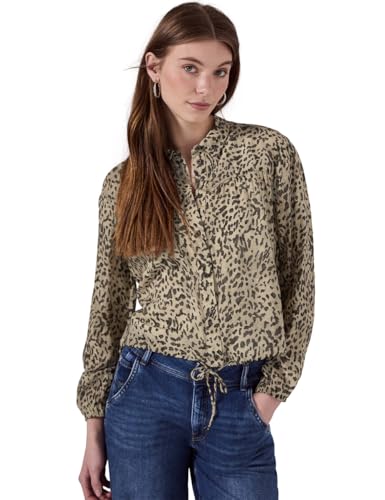 STREET ONE STUDIO Damen F345567 Bluse mit Leo-Muster, Creamy Brown, 40 von STREET ONE STUDIO