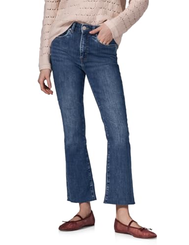 STREET ONE STUDIO Damen F378924 Skinny Flared Jeans, Dark Blue Washed, 33 von STREET ONE STUDIO