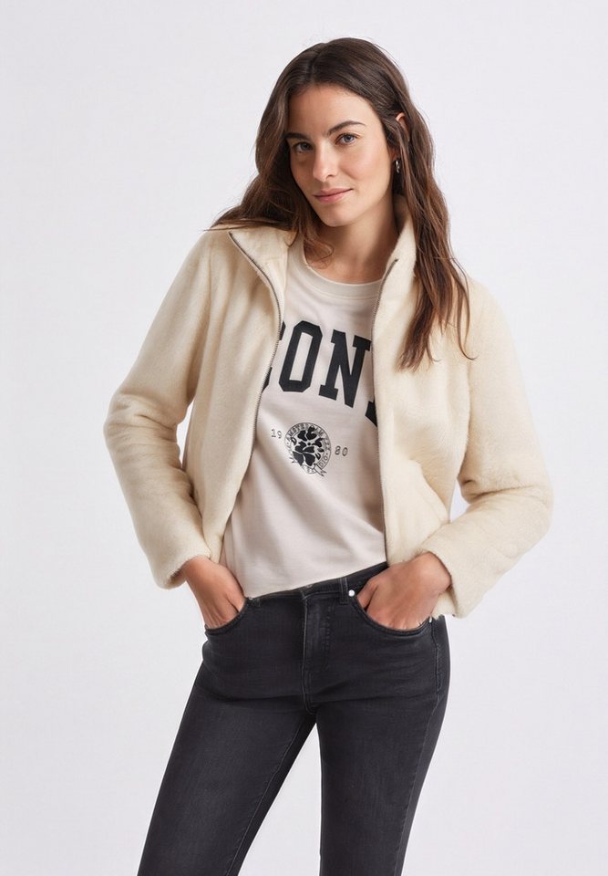 STREET ONE STUDIO Fellimitatjacke mit Tunnelzug am Saum von STREET ONE STUDIO