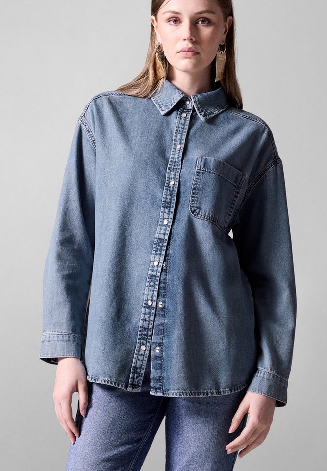 STREET ONE STUDIO Jeansbluse aus softem Materialmix von STREET ONE STUDIO