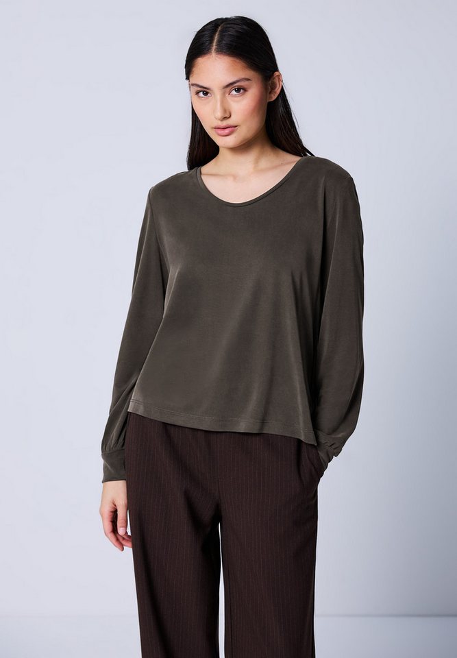 STREET ONE STUDIO Langarmshirt in Unifarbe von STREET ONE STUDIO