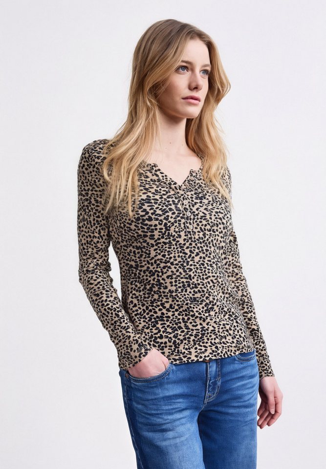 STREET ONE STUDIO Langarmshirt mit Leomuster von STREET ONE STUDIO