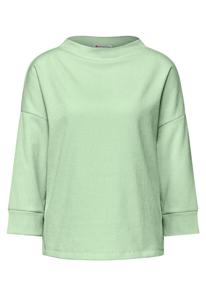 STREET ONE 3/4-Arm-Shirt - Damen Strukturshirt - Turtleneck, 3/4-Arm von STREET ONE