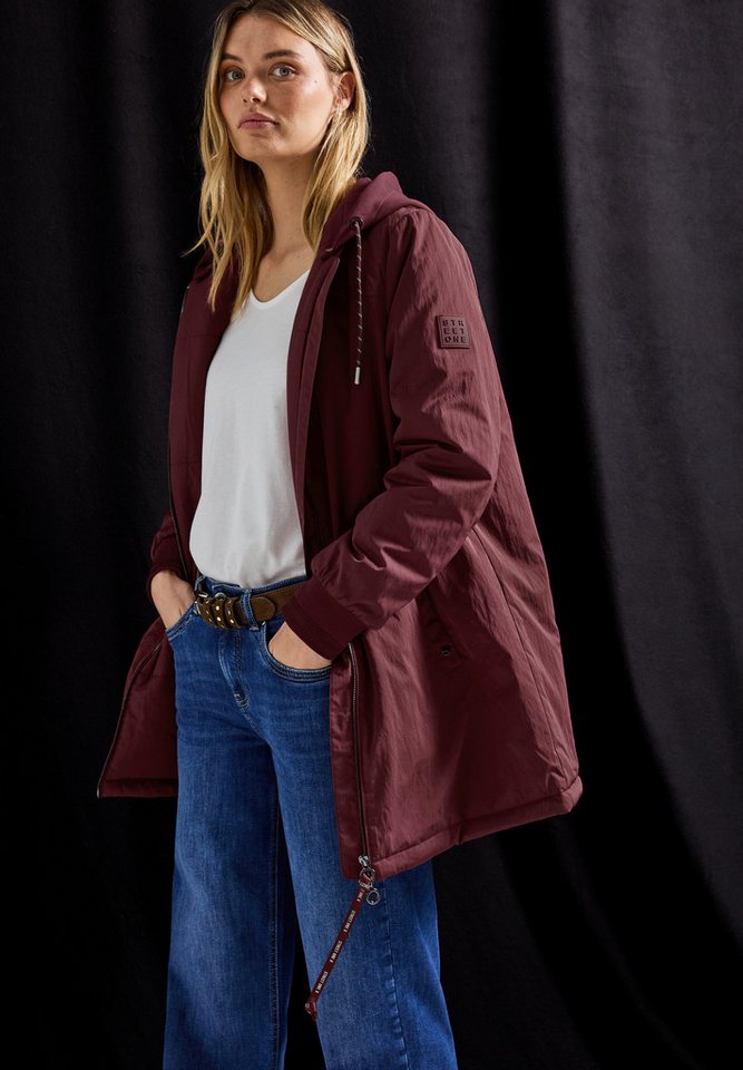 STREET ONE Blouson lang, mit abnehmbarer Kapuze mit Tunnelzug von STREET ONE