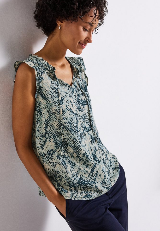 STREET ONE Blusentop Print mit Rüschen von STREET ONE