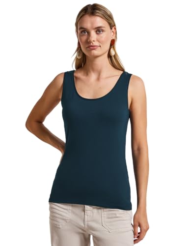 STREET ONE Damen 3221328 Basic Top, Tide Blue, 42 von STREET ONE