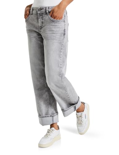 STREET ONE Damen 3715691 Straight Leg Jeans, Light Ice Grey Washed, 29W x 28L von STREET ONE
