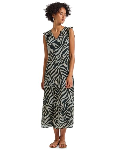 STREET ONE Damen A144566 Chiffon-Kleid mit Volants, Pine Grove Green, 46 von STREET ONE