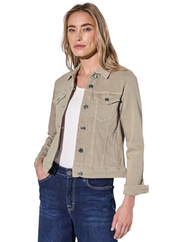 STREET ONE Damen A212420 Jeansjacke, Beige Washed, 46 von STREET ONE