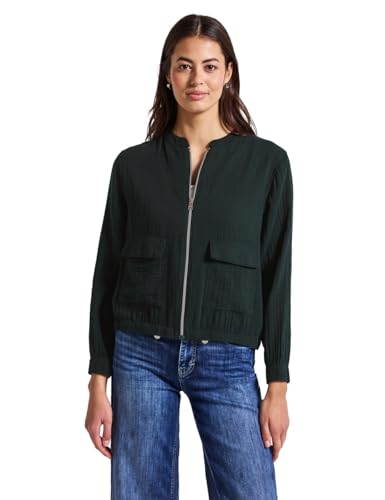 STREET ONE Damen A212620 Musselin Blouson, Pine Grove Green, 40 von STREET ONE