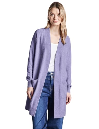 STREET ONE Damen A253896 Langer Cardigan, Viola Lilac Mel., 40 EU STREET ONE Damen A253896 Langer Cardigan, Viola Lilac Mel., 40 EU von STREET ONE