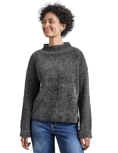 STREET ONE Damen A302840 Chenille Pullover,Grau, 44 von STREET ONE