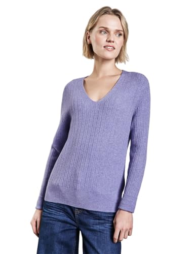STREET ONE Damen A303041 Kuscheliger V-Neck Pullover, Viola Lilac Mel., 34 EU von STREET ONE